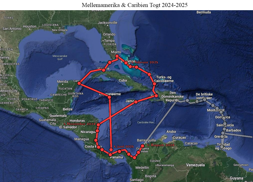 Sejlads som gast i Mellemamerika 2024 - Gasteplads Panama, Columbia og Costa Rica